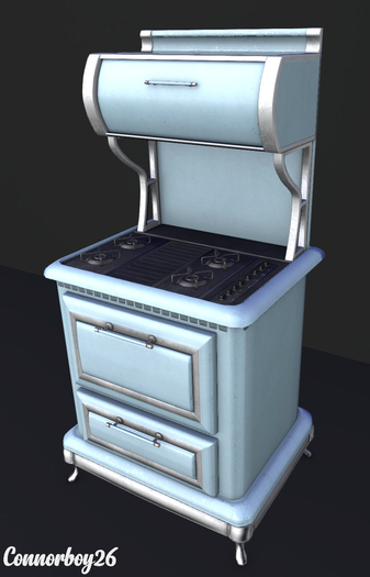 10.KOPFKINO - Mediterranean Kitchen - Cooker lightblue