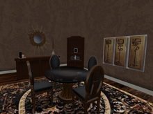 Dark Oak ~ Round Dining Room Table Set  ~ Complete Set