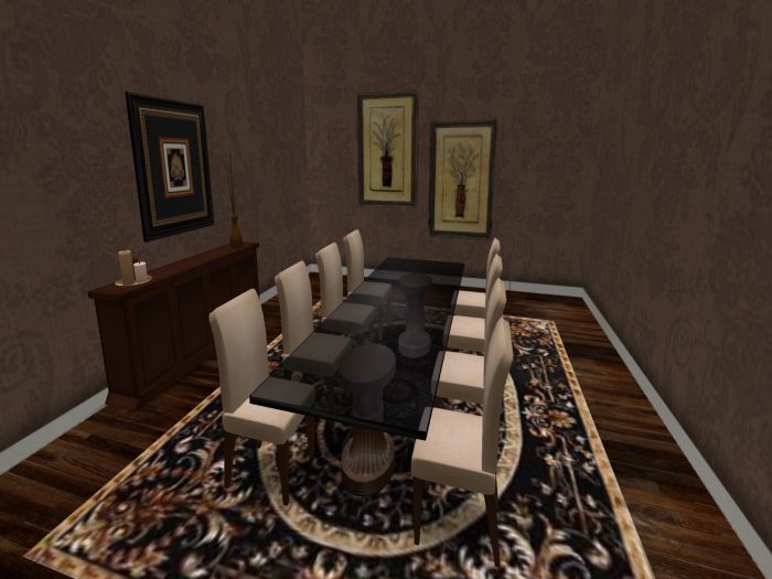 Dark Oak ~ Large Dining Room Table Set  ~ Complete Set