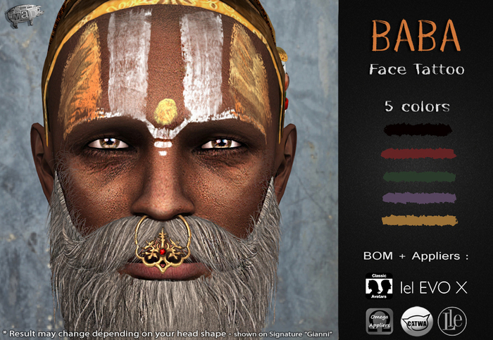 Mad' - Baba FaceTattoo [APPLIERS + Tattoo]