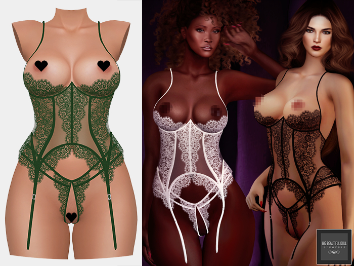 RILEY Mesh Lace Lingerie - GREEN