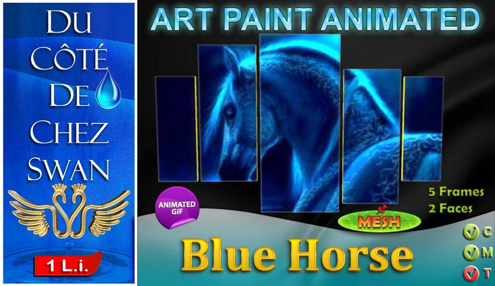 Art Animated Paint - Blue Horse (5 frames)