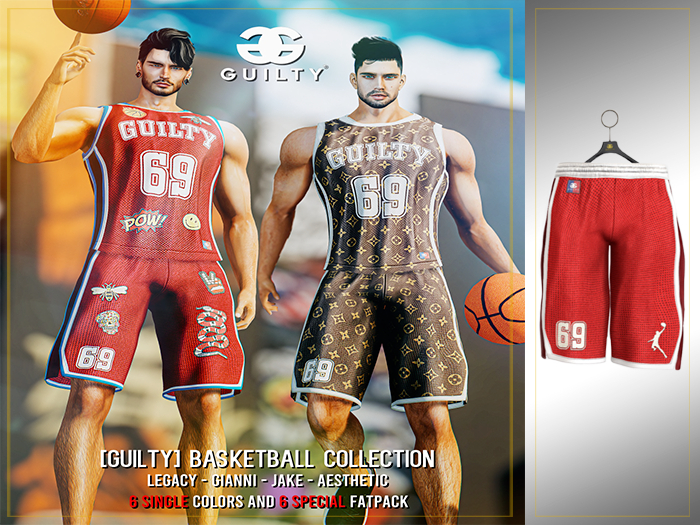 GUILTY 059 Basketball Pants Red