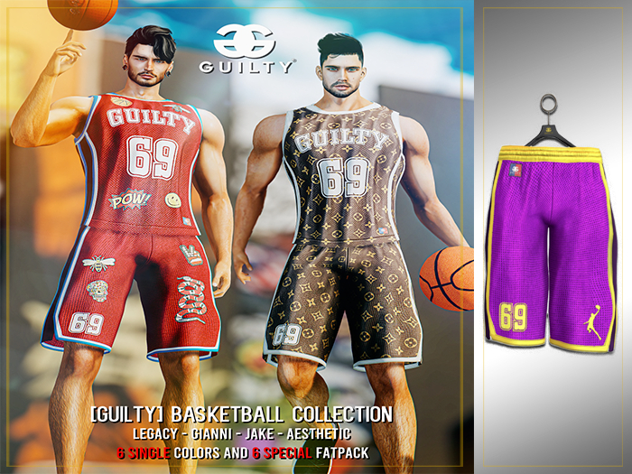 GUILTY 059 Basketball Pants Violet