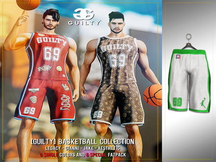 GUILTY 059 Basketball Pants White