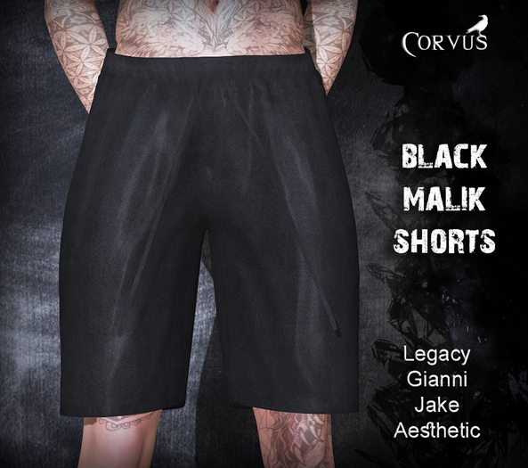 Corvus : Black Malik Shorts