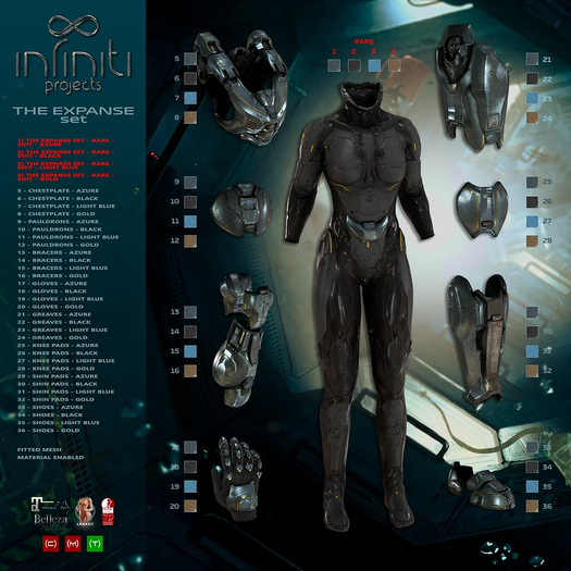 Second Life Marketplace - - INFINITI - The Expanse Light Blue LEGACY Set