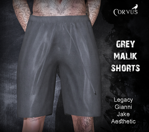 Corvus : Grey Malik Shorts