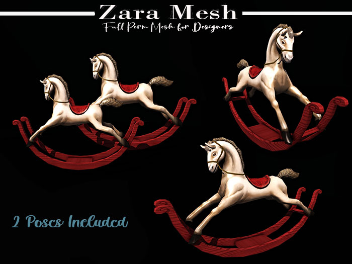Zara Mesh - Toys - Vintage Rocking Horse - FULL PERM MESH