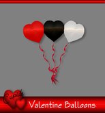 3 Balloons red white black
