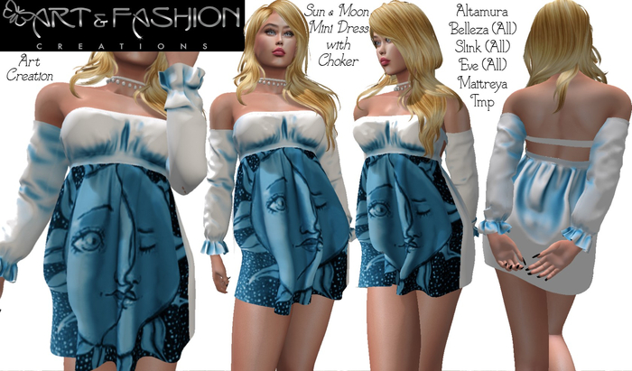 ART & FASHION - SUN & MOON MINI DRESS
