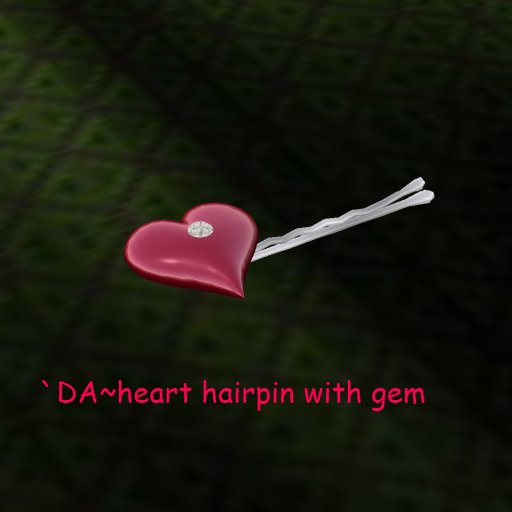 `DA~heart with gem hairpin