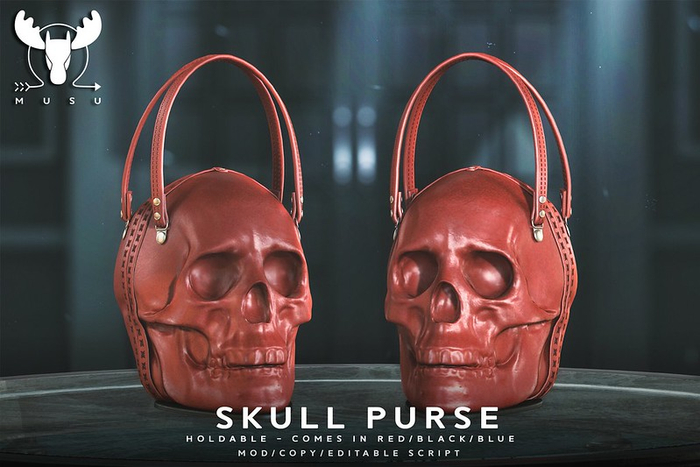 -MUSU- Skull Purse Black