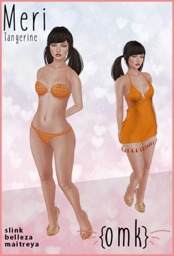 {omk} Meri Tangerine Bikini Mini Set