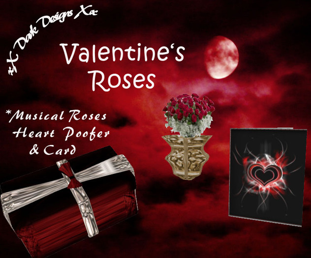 VALENTINES ROSES /MUSIC ,FLOATING KISSES (gift wrapped)w/card