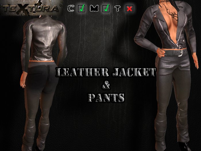 Almost FREE!!! Leather jacket & pants (Black)