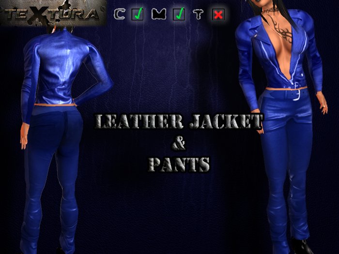 Almost FREE!!! Leather jacket & pants (Blue) 