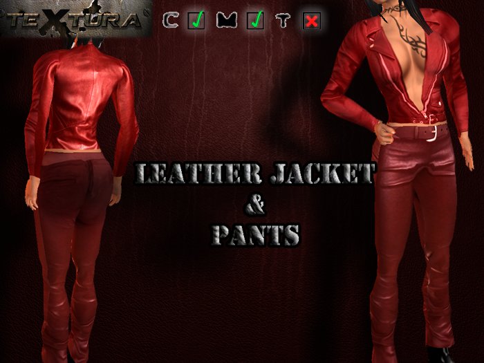 Almost FREE!!! Leather jacket & pants (Red) PROMO
