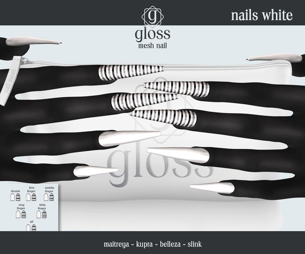 *Gloss* Nails White