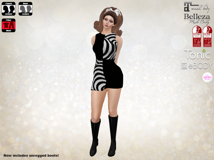 Shift Fitmesh 60's Mod Dress Circle Check