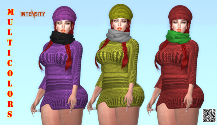 *INT*DENISE DRESS +CAP/SCARF MULTICOLORS