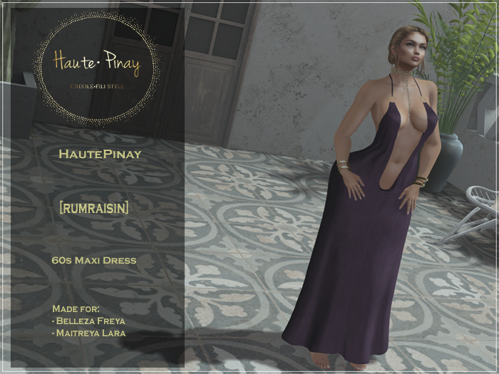 HautePinay 60s Maxi Dress [RUMRAISIN]