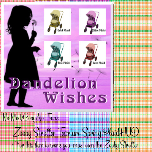 *DW* Zooby Stroller Spring Plaid Texture HUD