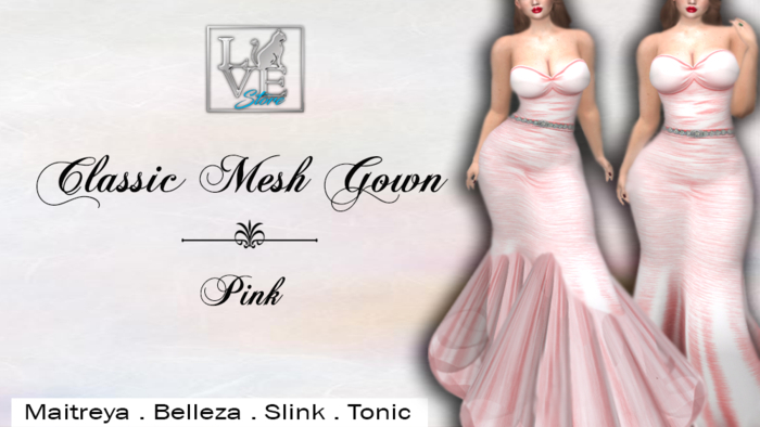 =LCS= Classic Mesh Gown - PINK