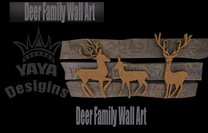 ^YaYa^ Deer Family Wall Art