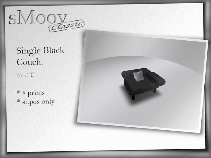 *sMoov* Classics - Black Single Couch