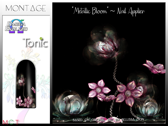 "Metallic Bloom" Wearable Art - Nails - Omega & Tonic