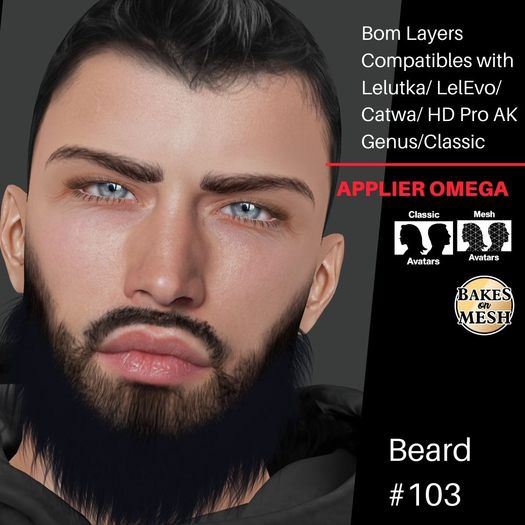 #TS# Beard #103 Prim- BOM - Lel Evo/Catwa HD Pro/AK/ Classic