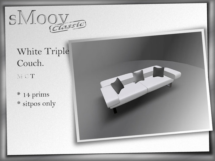 *sMoov* Classics - White Triple Couch