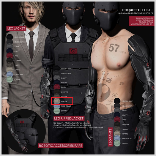 .etiquette. Leo Ripped Jacket Bone