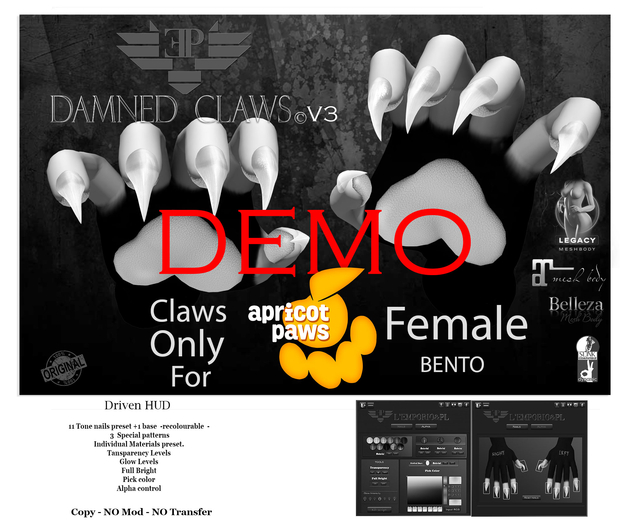 D*E*M*O L'Emporio&PL::*Damned Claws *:: -For Apricot PawsFemale