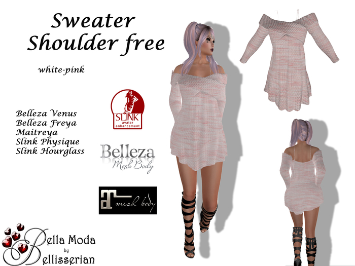 Sweater white-pink