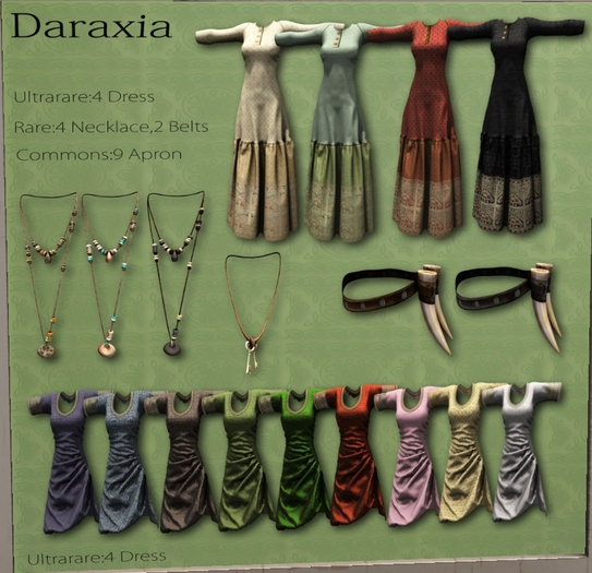 *Sweet Kajira*Daraxia Green Olive  Apron common(BOX)