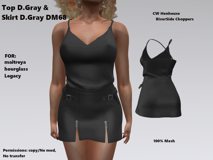 [CW] -Top D.Gray & Skirt D.Gray DM68  -BOX