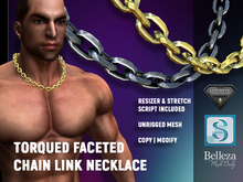 [7/11] Torqued Faceted Chain Link Necklace