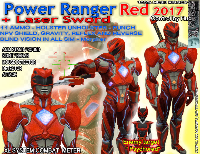 Power Ranger  Red 2017 + Laser Sword