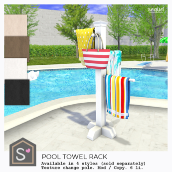 Sequel Rack Second Life Marketplace - Sequel - Pool Towel Rack - Bold