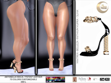 Antonella Gold Chain Open Toe Heels, Customizable 70 + Colors. Inithium Kupra, Legacy, SLink, Belleza
