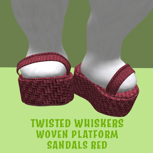 *TW* WOVEN RED PLATFORM SANDALS