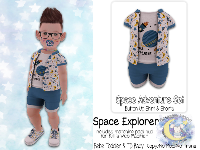 {SMK} Space Adventure Button Up Set | Space Explorer