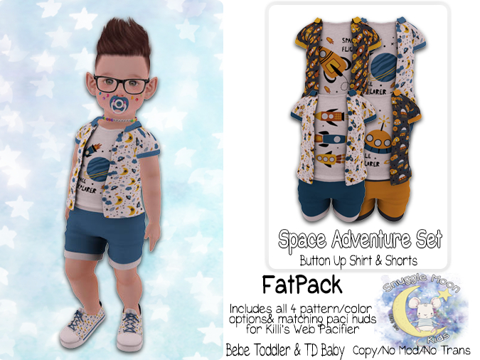 {SMK} Space Adventure Button Up Set | FATPACK 
