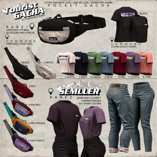 7 PURPLE COMMON T [SEMLLER TOURIST GACHA] SIGNATURE