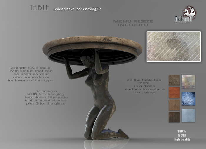 [//REBIRTH/]-table statue vintage