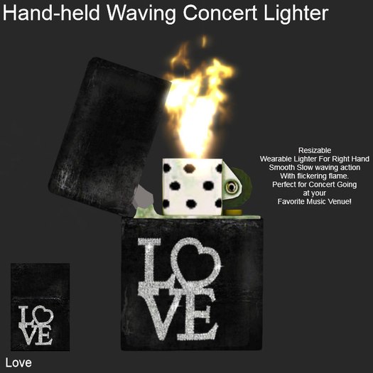 Waving Zippoe Concert Lighter (Boxed) LOVE