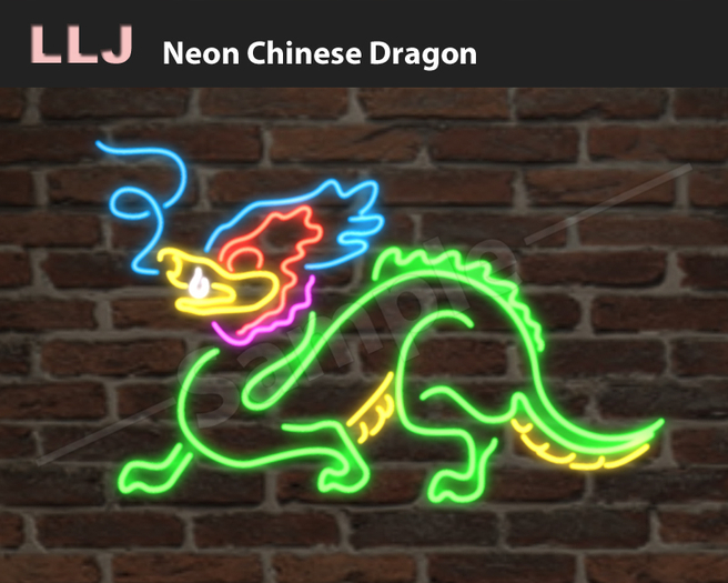 LLJ Neon Chinese Dragon