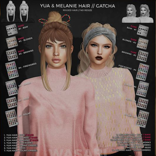 Wasabi // Melanie Mesh Hair - #8 B&W RARE